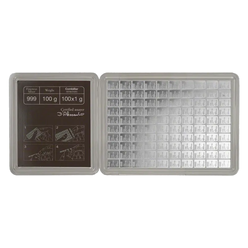 100 x 1g CombiBar® | Silver | Valcambi