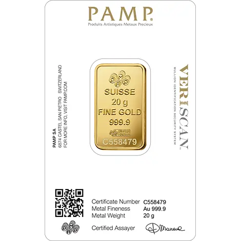 20g Gold Bar | PAMP Fortuna
