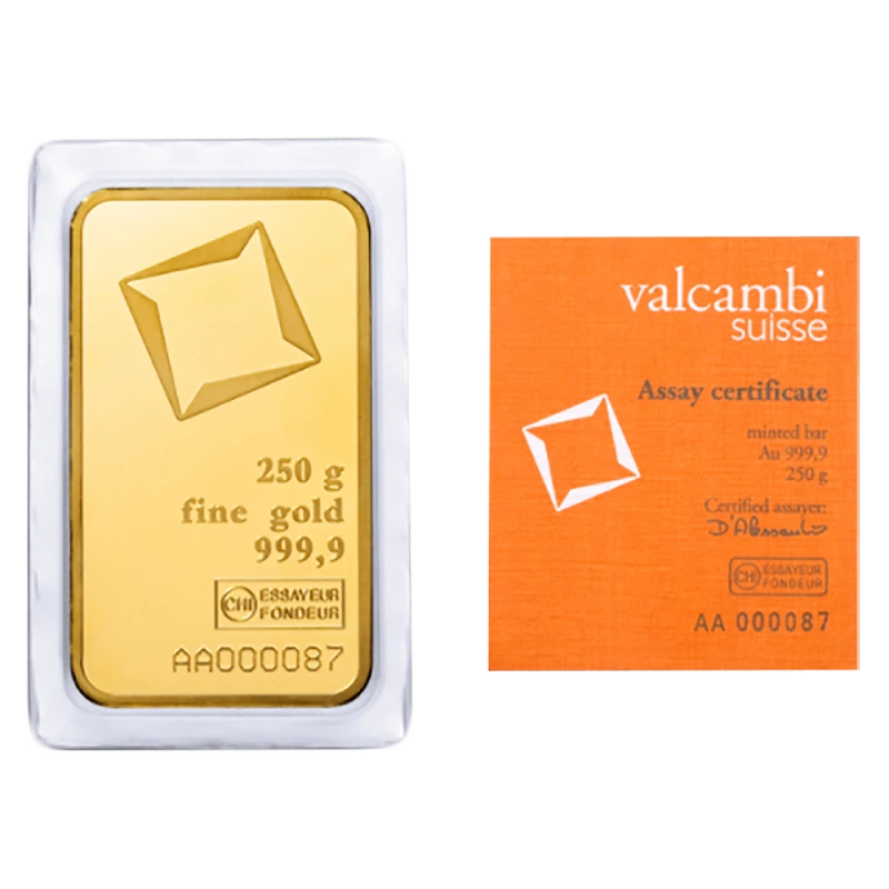 Valcambi zlatý slitek 250 g
