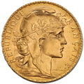 20 French Francs Marianne Rooster Gold Coin | 1899-1914