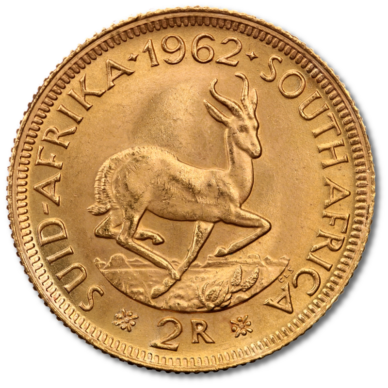 Zlatá investiční mince 2 Rand - Jižní Afrika 1961-1983