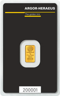 1g Gold Bar | Argor-Heraeus | Kinebar