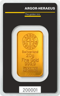 20g Gold Bar | Argor-Heraeus | Kinebar