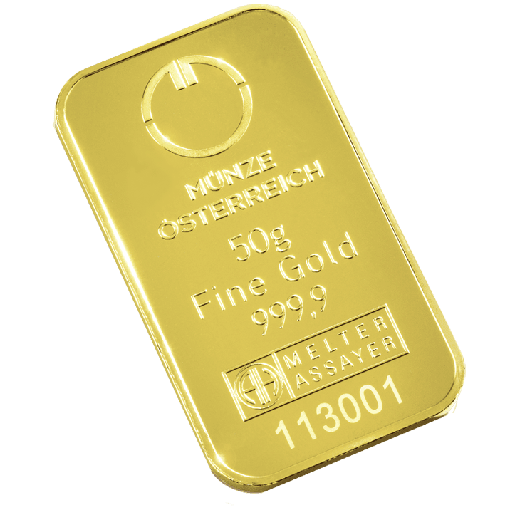 Münze Österreich zlatý slitek 50 g
