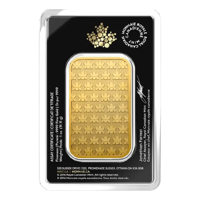 1 oz Wafer Gold Bar | Royal Canadian Mint