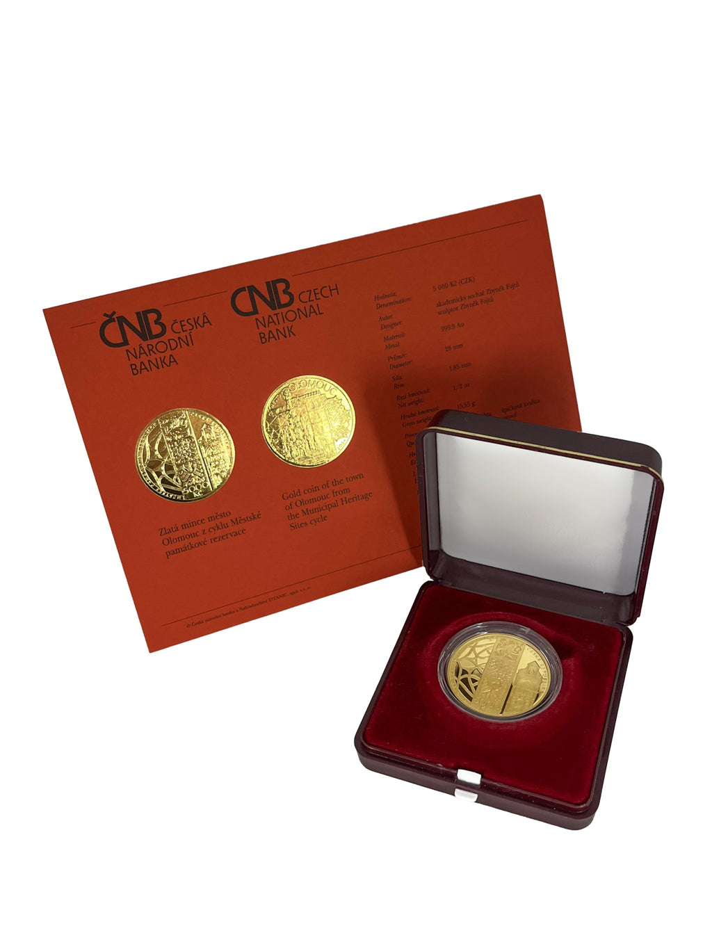 Zlatá mince 5000 Kč Město Olomouc 2024 Proof