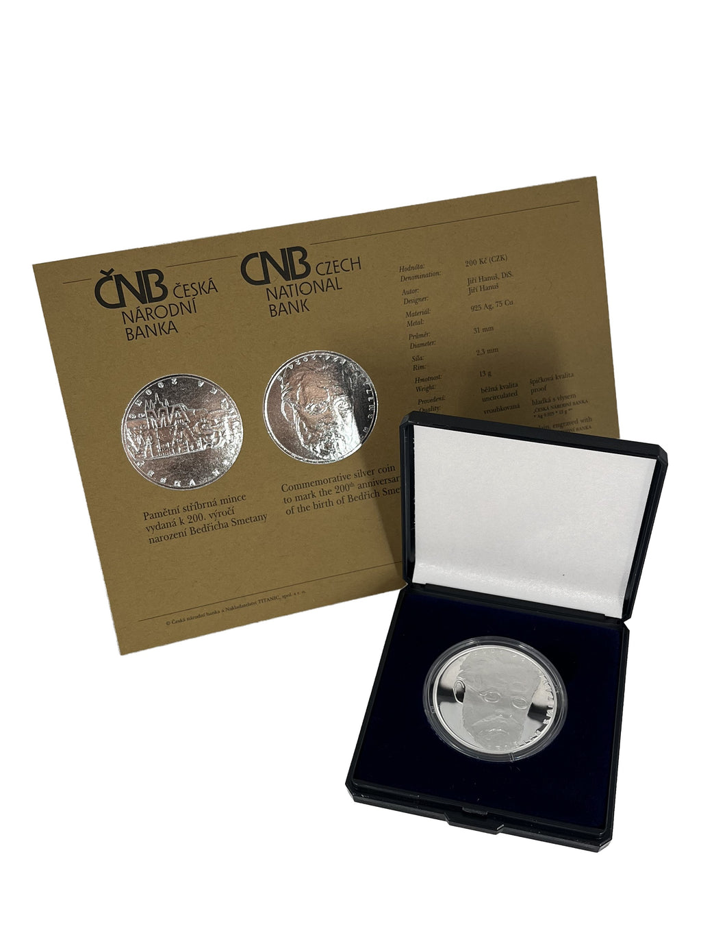 Stříbrná mince 200 Kč Bedřich Smetana Proof