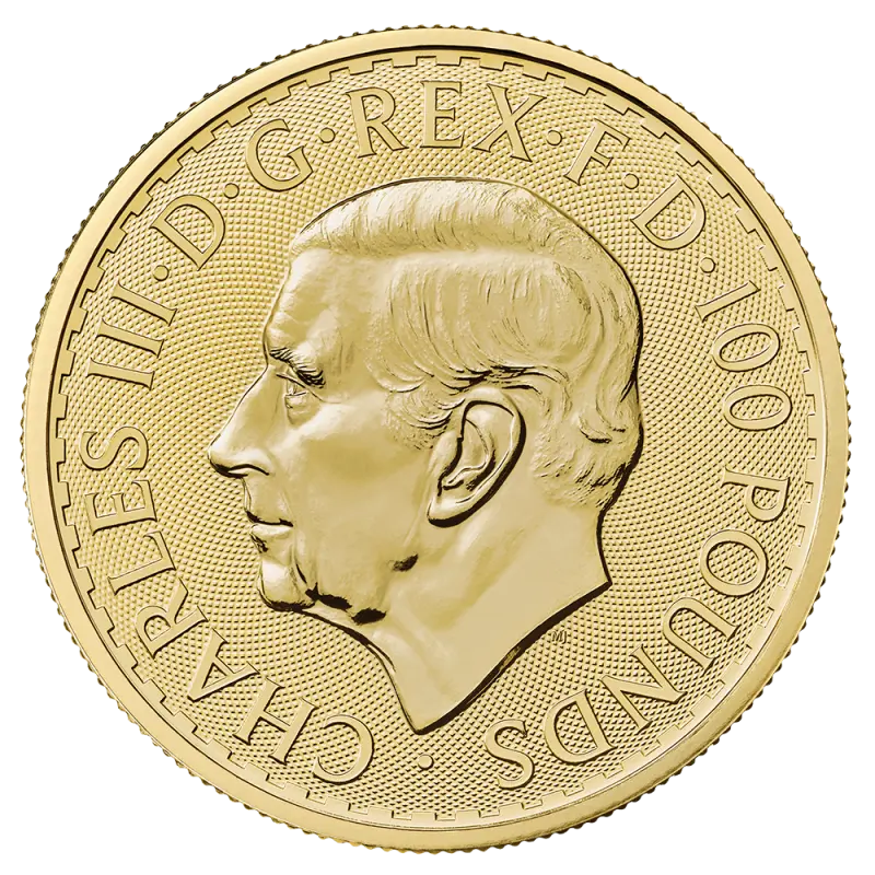 Zlatá investiční mince Britannia Karel III. 1 Oz 2025