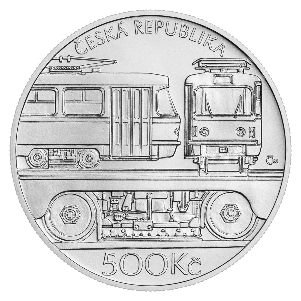 Stříbrná mince 500 Kč 2024 Tramvaj ČKD Tatra T3