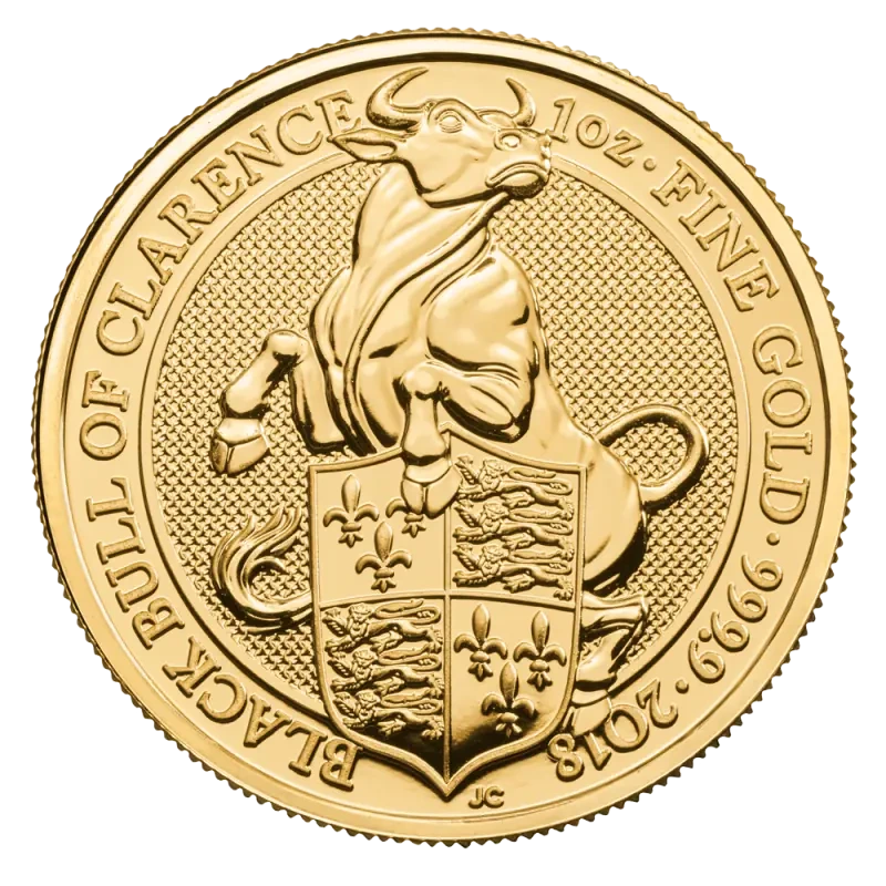 1 oz Queen's Beasts Black Bull Gold Coin (2018)
