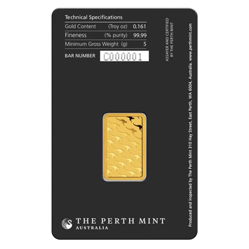 5g Gold Bar | Perth Mint | with Certificate